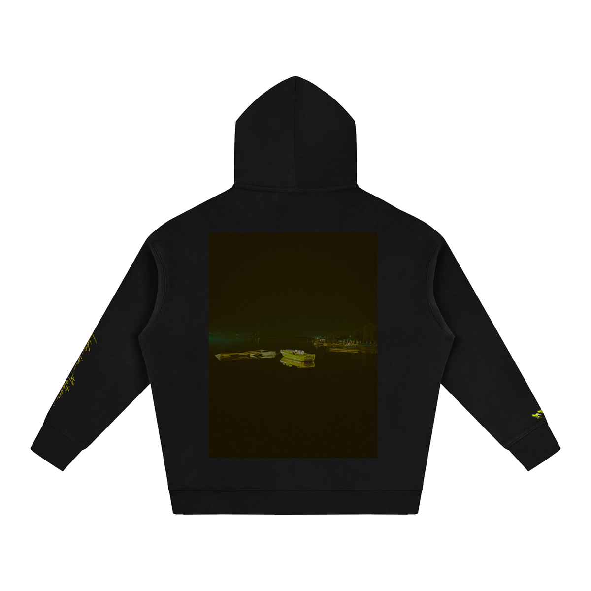 Oversize Boat graphic Fleeced Hoodie