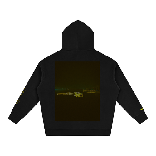 Oversize Boat graphic Fleeced Hoodie